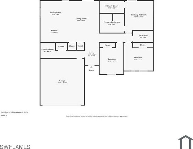 706 Glacier Ave, Lehigh Acres, FL 33974 - home floor plan