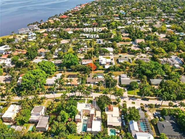 1331 Rio Vista Ave, Fort Myers, FL 33901 - aerial view of property and surrounding area with nearby suburban area and a large body of water