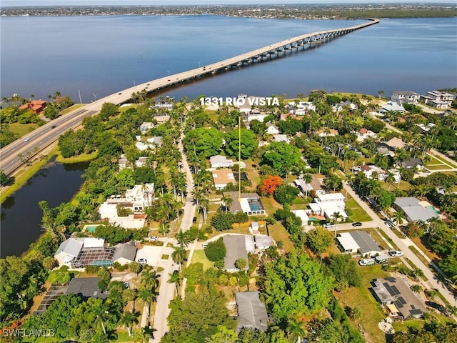 1331 Rio Vista Ave, Fort Myers, FL 33901 - aerial overview of property's location with a notable bridge, a nearby body of water, and nearby suburban area