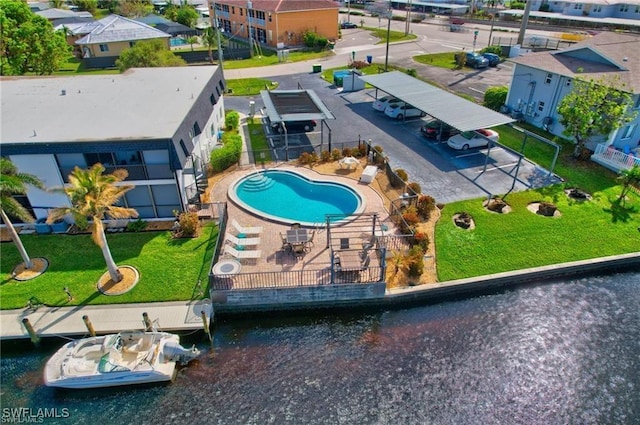 4722 SE 1st Pl Unit 12, Cape Coral, FL 33904 - drone / aerial view of a pool