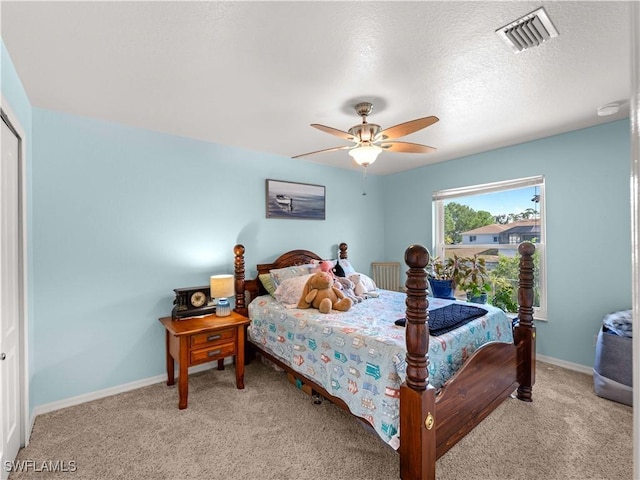 507 NE 31st St, Cape Coral, FL 33909 - bedroom featuring a ceiling fan, a closet, baseboards, carpet flooring, and visible vents