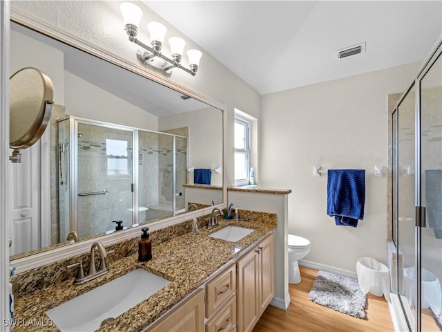 507 NE 31st St, Cape Coral, FL 33909 - full bathroom featuring a sink, vaulted ceiling, and visible vents
