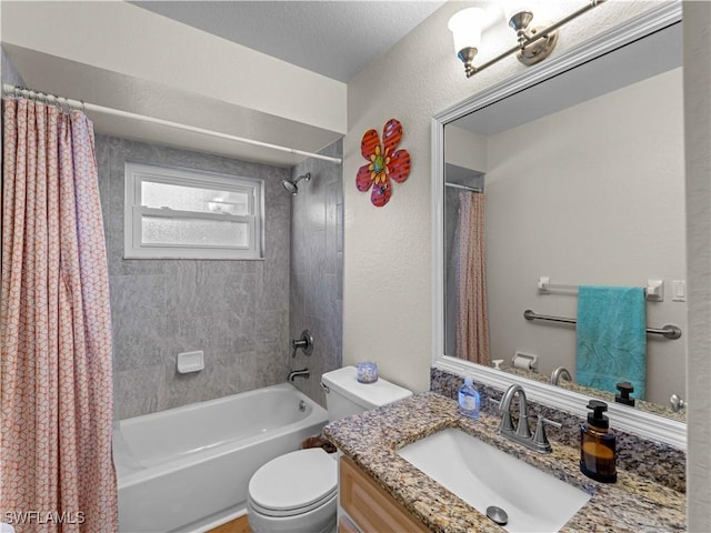 507 NE 31st St, Cape Coral, FL 33909 - bathroom featuring vanity, toilet, and shower / bath combo with shower curtain