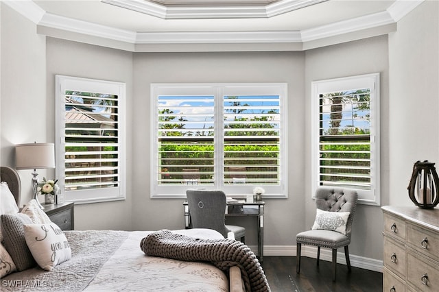 4605 Azalea Dr, Naples, FL 34119 - bedroom featuring wood finished floors, multiple windows, and ornamental molding