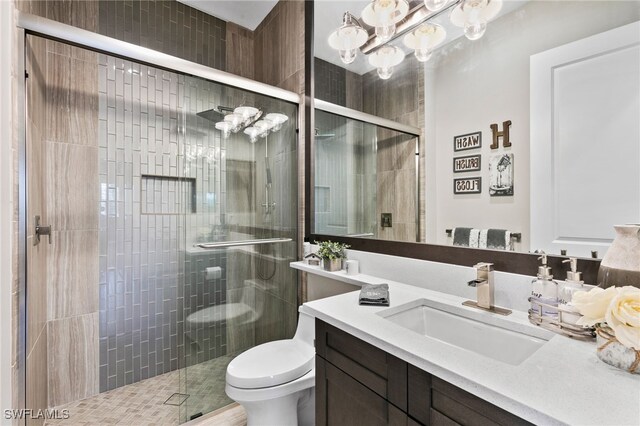 4605 Azalea Dr, Naples, FL 34119 - bathroom featuring vanity and a stall shower