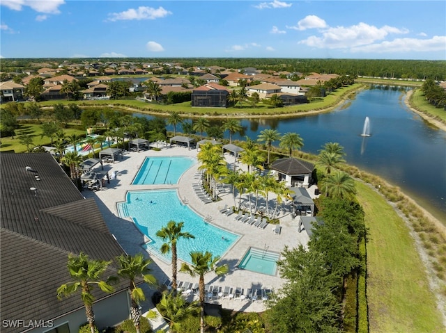 4605 Azalea Dr, Naples, FL 34119 - drone / aerial view of a pool and a nearby body of water