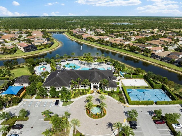 4605 Azalea Dr, Naples, FL 34119 - aerial view of residential area featuring a nearby body of water and a pool