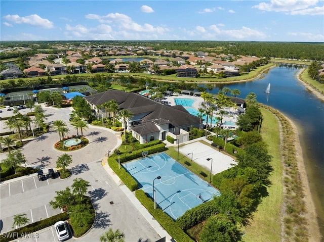 4605 Azalea Dr, Naples, FL 34119 - aerial perspective of suburban area featuring a large body of water and a pool
