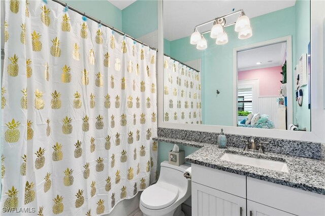 4605 Azalea Dr, Naples, FL 34119 - bathroom with vanity and curtained shower