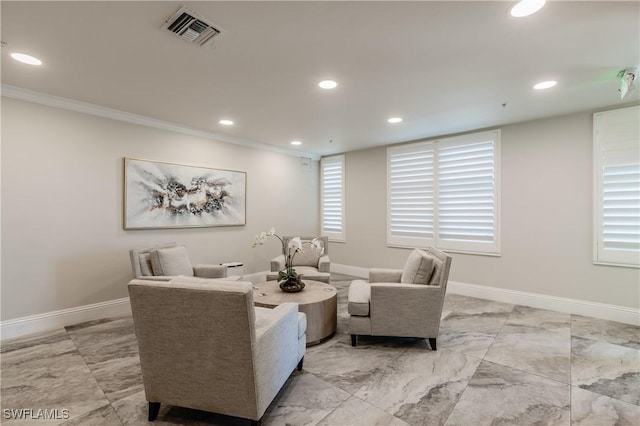1079 Bald Eagle Dr Unit N703, Marco Island, FL 34145 - living room with marble finish floor, recessed lighting, and visible vents
