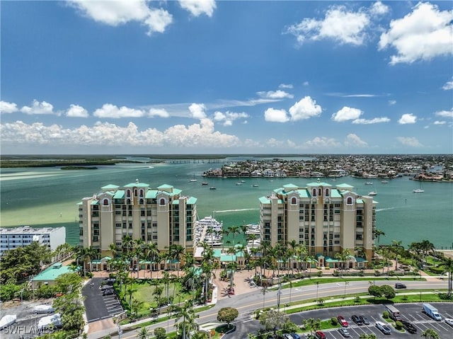 1079 Bald Eagle Dr Unit N703, Marco Island, FL 34145 - bird's eye view featuring a water view