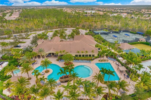 2954 Cinnamon Bay Cir, Naples, FL 34119 - aerial view of a pool area