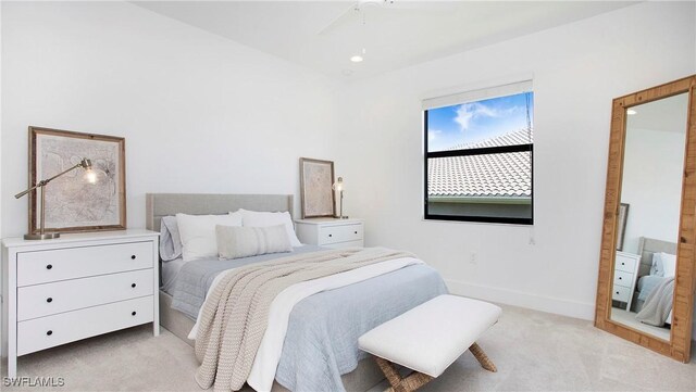 2954 Cinnamon Bay Cir, Naples, FL 34119 - bedroom featuring light colored carpet, baseboards, and ceiling fan