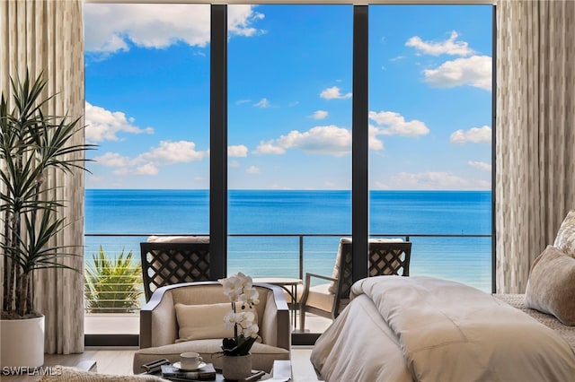 26924 Hickory Blvd, Bonita Springs, FL 34134 - bedroom with a water view and wood finished floors