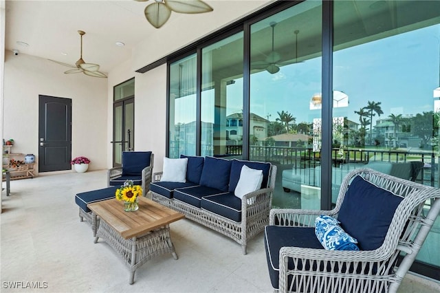 388 Pine Ave, Naples, FL 34108 - view of patio featuring ceiling fan and an outdoor hangout area