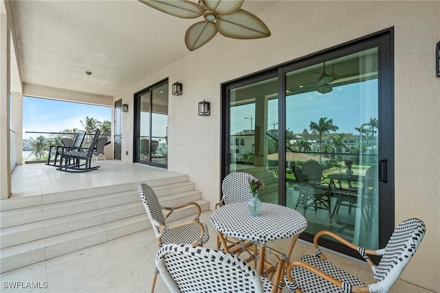 388 Pine Ave, Naples, FL 34108 - wooden terrace with a ceiling fan