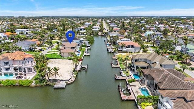 388 Pine Ave, Naples, FL 34108 - aerial perspective of suburban area featuring a large body of water