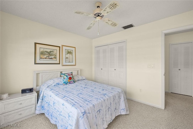 6861 Bogey Dr, Fort Myers, FL 33919 - bedroom with light colored carpet, a closet, a ceiling fan, and baseboards