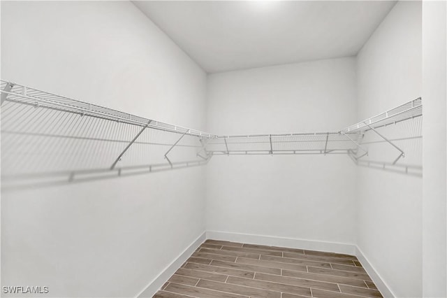 spacious closet with wood finished floors