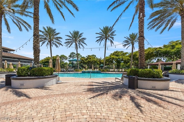 9380 Triana Ter Unit 312, Fort Myers, FL 33912 - community pool featuring a gazebo and a patio