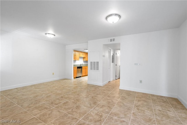 3160 Seasons Way Unit 709, Estero, FL 33928 - unfurnished living room featuring visible vents, baseboards, and light tile patterned flooring