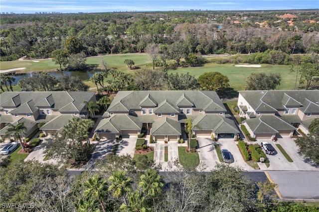 3435 Laurel Greens Ln S Unit 202, Naples, FL 34119 - aerial view of property's location with a golf course, a large body of water, and nearby suburban area