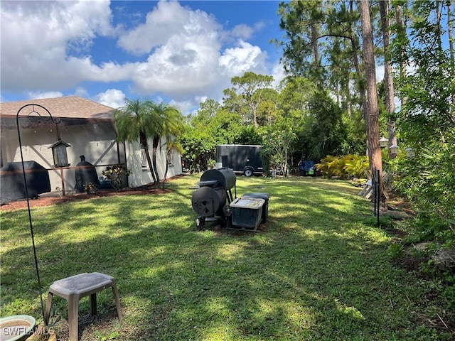 view of grassy yard