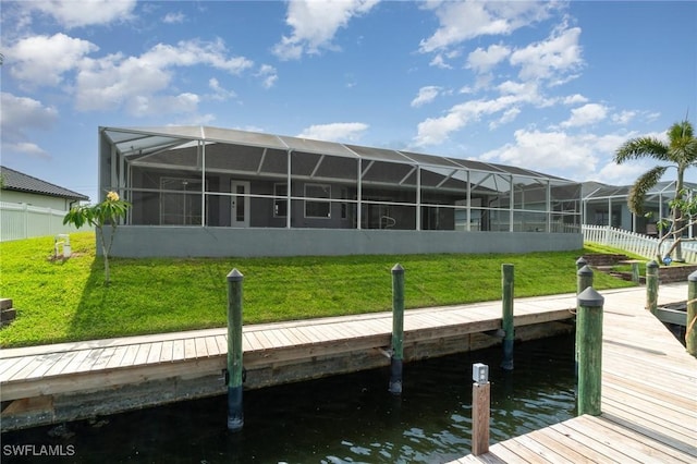 3113 SW 22nd Pl, Cape Coral, FL 33914 - back of property with a water view and a lanai