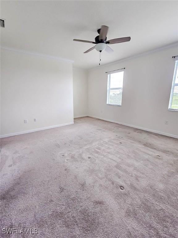2685 Citrus St, Naples, FL 34120 - empty room featuring baseboards, ceiling fan, and crown molding