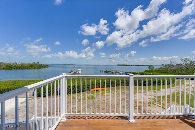 balcony with a water view