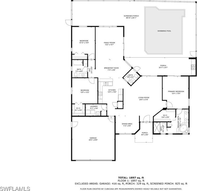 1222 SW 54th St, Cape Coral, FL 33914 - floor plan / room layout