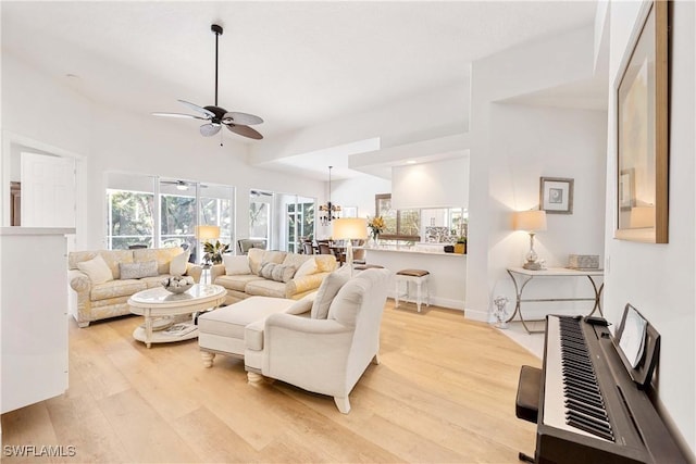 3803 Valentia Way, Naples, FL 34119 - living area with light wood-type flooring and a ceiling fan