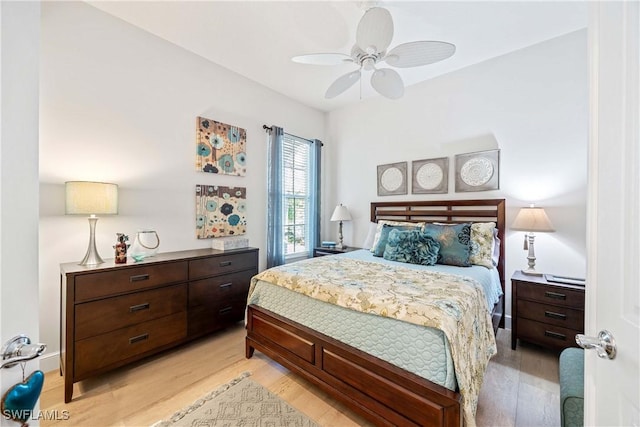 3803 Valentia Way, Naples, FL 34119 - bedroom with light wood-type flooring and a ceiling fan