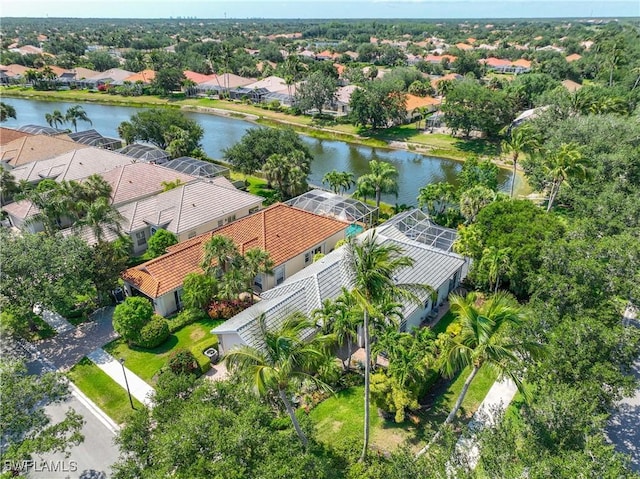 3803 Valentia Way, Naples, FL 34119 - aerial perspective of suburban area featuring a large body of water