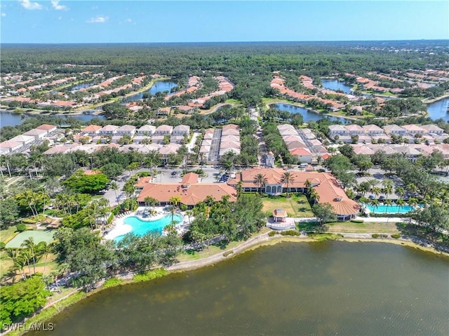 3803 Valentia Way, Naples, FL 34119 - aerial view of property's location with nearby suburban area, a pool, and a nearby body of water