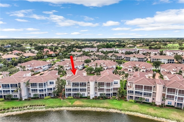 drone / aerial view of a large body of water