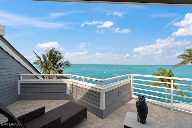balcony with a water view