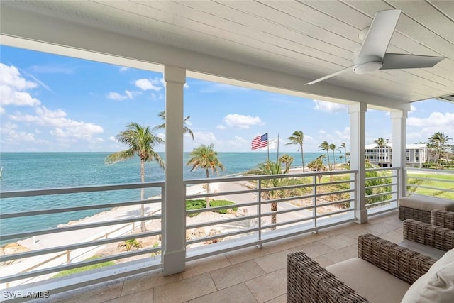 balcony with a water view