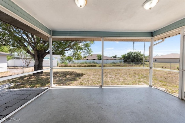 view of unfurnished sunroom