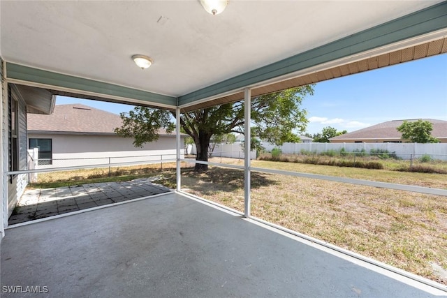 view of unfurnished sunroom