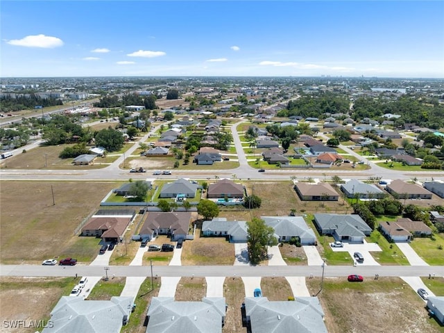 bird's eye view with a residential view