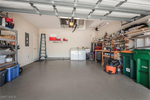 917 Fairhaven Ct Unit 29, Naples, FL 34104 - garage with washer and dryer and electric panel