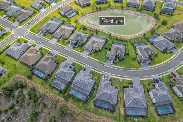 bird's eye view with a residential view
