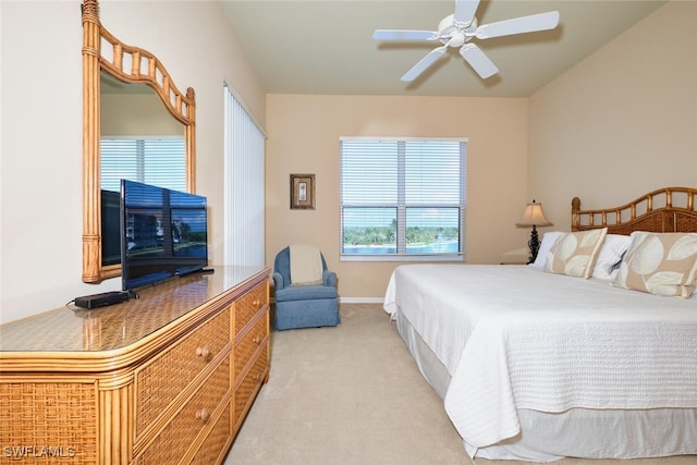 17110 Bridgestone Ct Unit 303, Fort Myers, FL 33908 - bedroom featuring a ceiling fan, light carpet, and baseboards