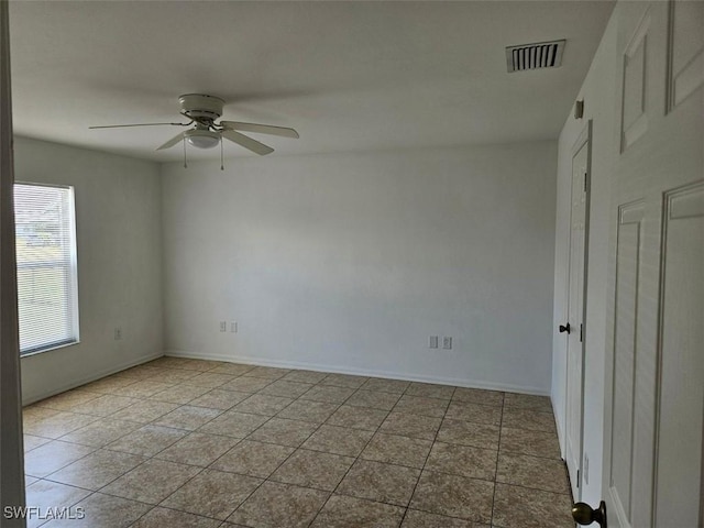 417 NW 18th Pl, Cape Coral, FL 33993 - empty room with baseboards, visible vents, and ceiling fan