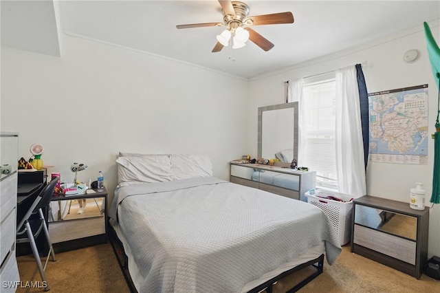 4109 Residence Dr Unit 515, Fort Myers, FL 33901 - carpeted bedroom with ceiling fan and ornamental molding