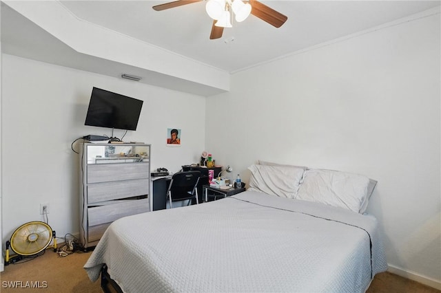4109 Residence Dr Unit 515, Fort Myers, FL 33901 - bedroom with carpet flooring and a ceiling fan