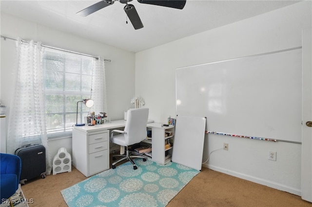 4109 Residence Dr Unit 515, Fort Myers, FL 33901 - office featuring plenty of natural light, light carpet, and a ceiling fan