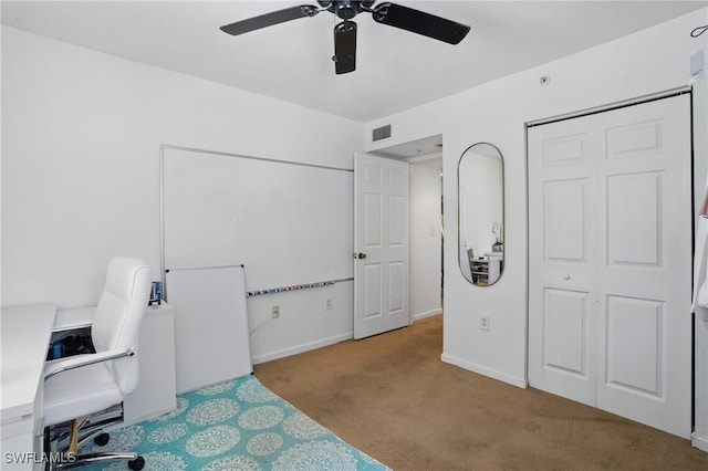 4109 Residence Dr Unit 515, Fort Myers, FL 33901 - office space featuring carpet flooring, ceiling fan, and baseboards