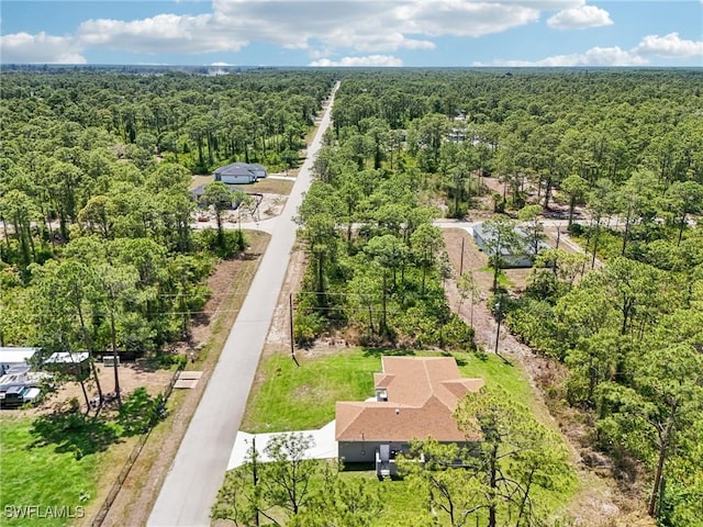aerial view of a heavily wooded area